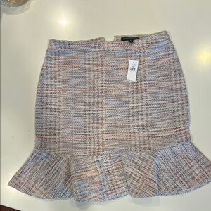Plaid Ruffle Hem Skirt